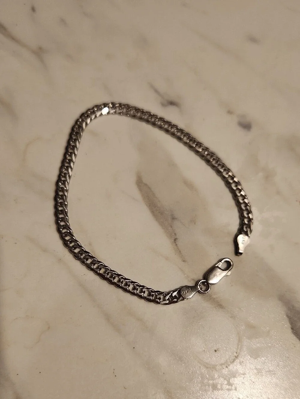 7.5 inch Sterling Silver Men's Box Chain Bracelet  - Silver .925